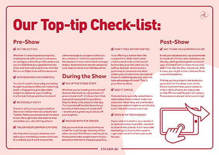 Top Check List for Exhibitors